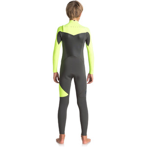 Quiksilver Boys Syncro Series 4/3mm Chest Zip Wetsuit JET BLACK / SAFETY YELLOW EQBW103021